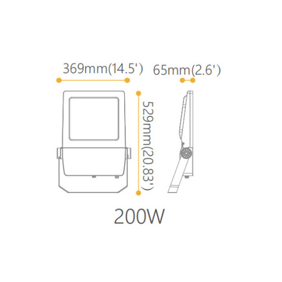 SIRI FLOOD 200W/730 80 x130° POLARIZED 45° LIFUD GREY 22000lm IP66 IK08