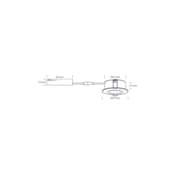 DOWNLIGHT LOW PROFILE 6W/DTW TRIAC DIM Ø83 SORT ELN:3250989 NORDTRONIC