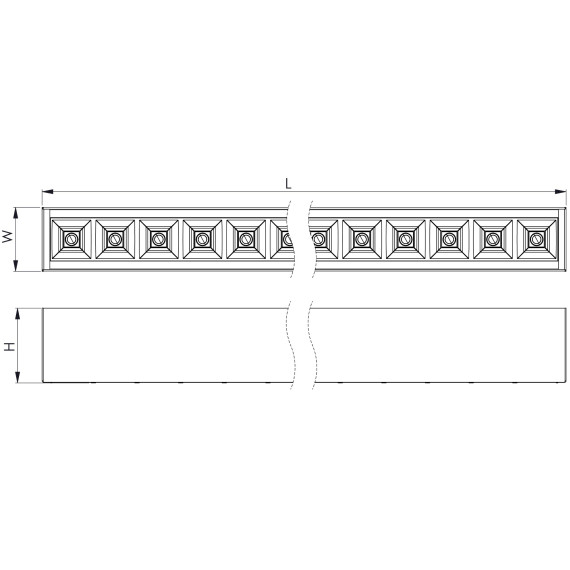 DEKOR P LED 33W/840 1x5850 GRÅ 2250mm 5840lm L80B50 100'T  J281 T840 WGC LO1 1121034 UNO