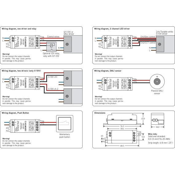 CBU-A2D-EU er en Casambimodul som kan styre både 1-10V og DALI drivere