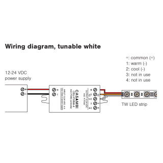 cbu-pwm4-koblingsskjema tunable white, veksler mellom fargetoner av hvitt lys - LED