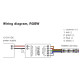 cbu-pwm4-koblingsskjema RGBW led striper/ LED dioder. 12-24V inn.