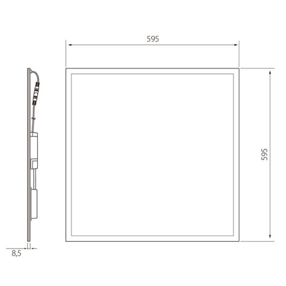 LED PANEL PLATA 40W/830 600X600 4100LM UGR19 MCA3 5ÅR 4146812 AIRAM