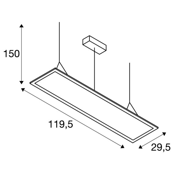 NEDHENGT PANEL I-PENDANT PRO43W/840 120X30 3800LM  OPP/NED DALI 1003049 SLV