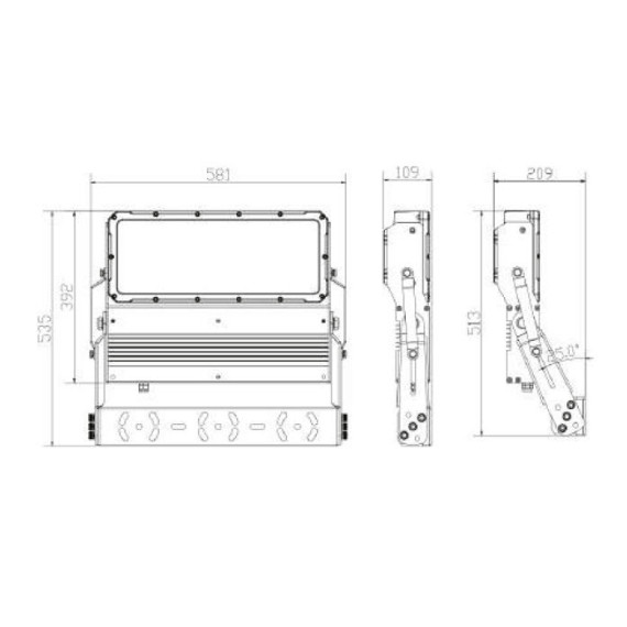 FLOOD LUX SP 480/840 64000lm 40x130° LUMILED INVENTRONICS BRAKETT 500648 UNO