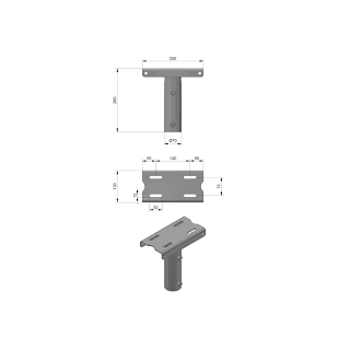 TRAVERS FOR LYSMAST Ø60 1 ARMATUR 250MM